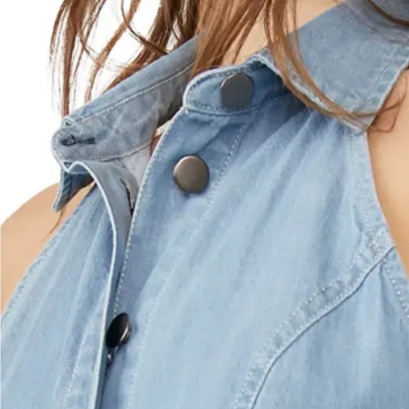 FREE PEOPLE ‼️‼️‼️Sami Denim Halter Minidress - Picture 4 of 13